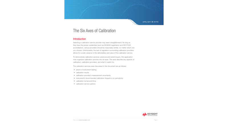 The Six Axes of Calibration